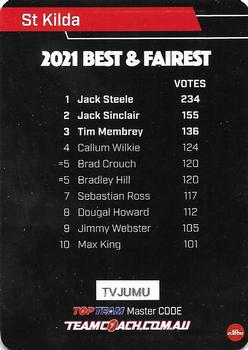 2022 AFL TeamCoach - Best & Fairest Silver #BF-15 Jack Steele Back